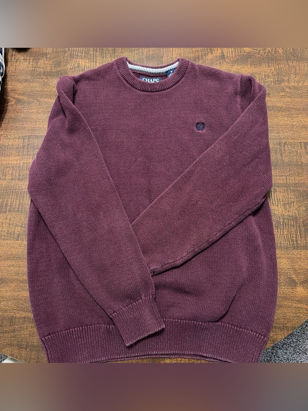 Vintage Chaps Men’s Maroon Crewneck Sweater